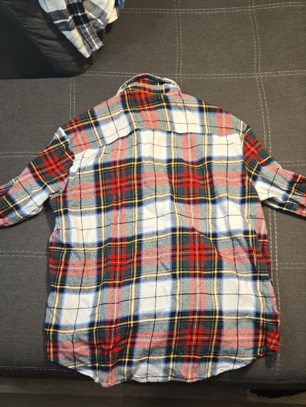 Old Navy Red, White & Blue Plaid Button-Down Shirt - Picture 2 of 4